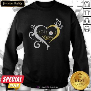 Steelers Butterflies Heart Beat Sweatshirt - Design By Meteoritee.com