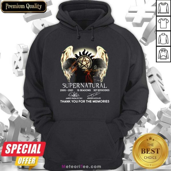 Supernatural 15 Seasons 327 Episodes Thank You For The Memories Signatures Hoodie - Design By Meteoritee.com