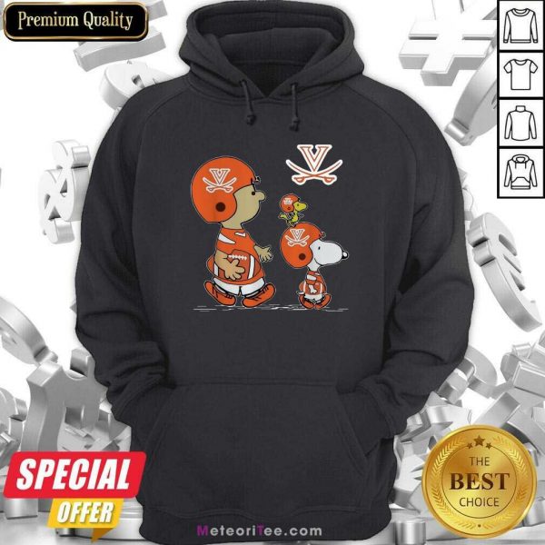 The Peanuts Charlie Brown And Snoopy Woodstock Virginia Cavaliers Football Hoodie - Design By Meteoritee.com