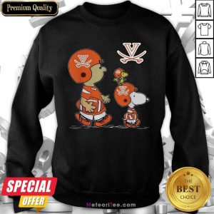 The Peanuts Charlie Brown And Snoopy Woodstock Virginia Cavaliers Football Sweatshirt - Design By Meteoritee.com