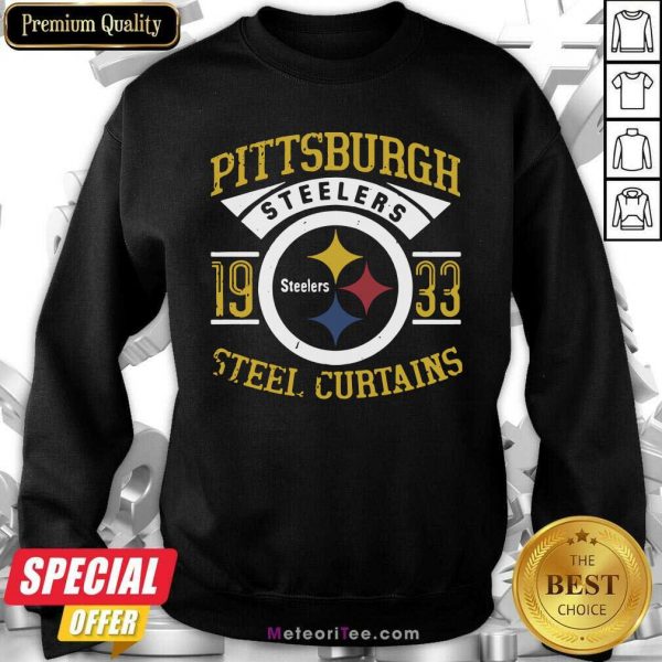 Pittsburgh Steelers 1933 Steel Curtains Sweatshirt- Design By Meteoritee.com