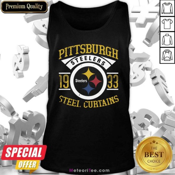 Pittsburgh Steelers 1933 Steel Curtains Tank Top- Design By Meteoritee.com