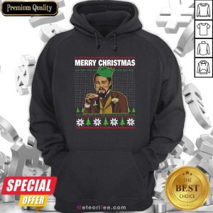 Leo Laughing Dank Meme Ugly Merry Christmas Hoodie - Design By Meteoritee.com