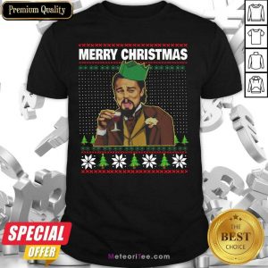 Leo Laughing Dank Meme Ugly Merry Christmas Shirt - Design By Meteoritee.com