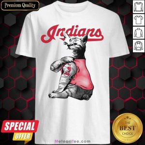 Tattoo Cat I Love Cleveland Indians Shirt - Design By Meteoritee.com