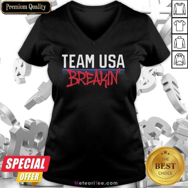 Team Usa Breaking Graffiti V-neck - Design By Meteoritee.com