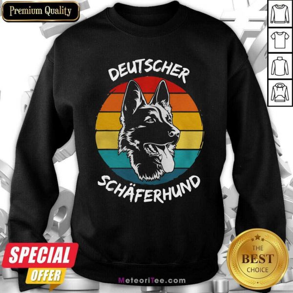 Vintage Deutscher Schäferhund Dog Funny Sweatshirt- Design By Meteoritee.com