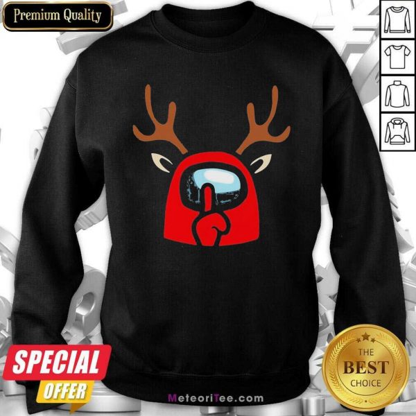 Among Us Reindeer Imports Christmas Sweatshirt- Design By Meteoritee.com