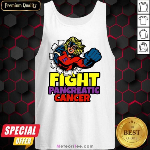 Fight Pancreatic Cancer Purple Ribbon Women Girls Tank Top - Design By Meteoritee.com