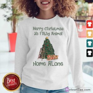 Merry Christmas Ya Filthy Animal Home Alone Christmas Tree Sweatshirt - Design By Meteoritee.com