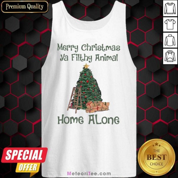 Merry Christmas Ya Filthy Animal Home Alone Christmas Tree Tank Top - Design By Meteoritee.com