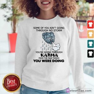 Some Of You Ain’t Going Through No Storm You’re Going Through Karma From The Fake Things You Were Doing Sweatshirt - Design By Meteoritee.com