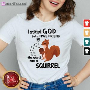 I Asked God For A True Friend So He Sent Me A Squirrel V-neck - Design By Meteoritee.com