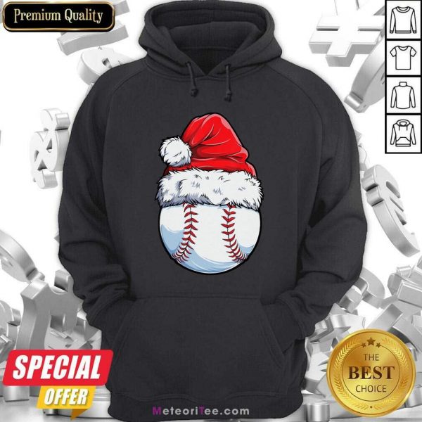 Baseball Santa Hat Christmas Hoodie - Design By Meteoritee.com