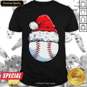 Baseball Santa Hat Christmas Shirt - Design By Meteoritee.com