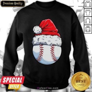 Baseball Santa Hat Christmas Sweatshirt- Design By Meteoritee.com