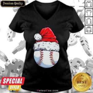 Baseball Santa Hat Christmas V-neck - Design By Meteoritee.com