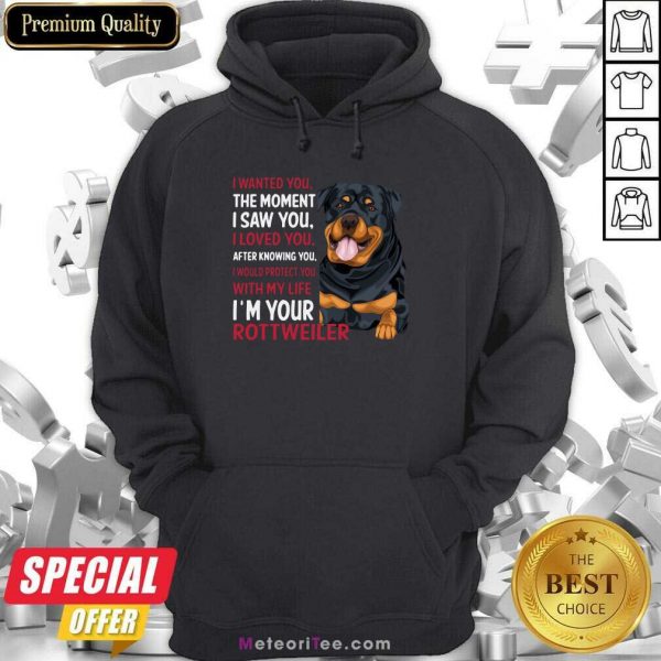 I Wanted You The Moment I Saw You I Loved You After Knowing You Rottweiler Hoodie - Design By Meteoritee.com