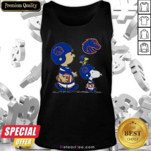The Peanuts Charlie Brown And Snoopy Woodstock Boise State Broncos Football Tank Top - Design By Meteoritee.com
