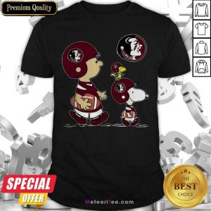 The Peanuts Charlie Brown And Snoopy Woodstock Florida State Seminoles Football Shirt- Design By Meteoritee.com