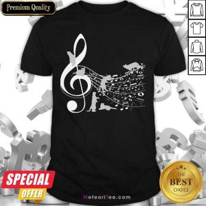 Cat And Note Music Shirt - Design By Meteoritee.com