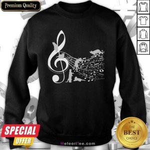 Cat And Note Music Sweatshirt - Design By Meteoritee.com