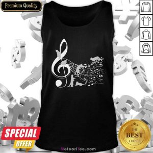 Cat And Note Music Tank Top - Design By Meteoritee.com
