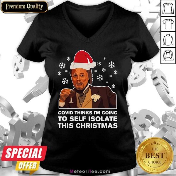 Leonardo Dicaprio Covid Thinks I’m Going To Self Isolate This Christmas V-neck - Design By Meteoritee.com