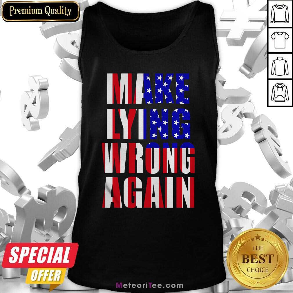 Make Lying Wrong Again American Flag Tank Top- Design By Meteoritee.com