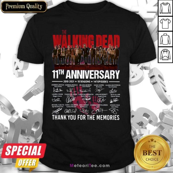 The Walking Dead 11th Anniversary Thank You For The Memories Signatures Shirt - Design By Meteoritee.com