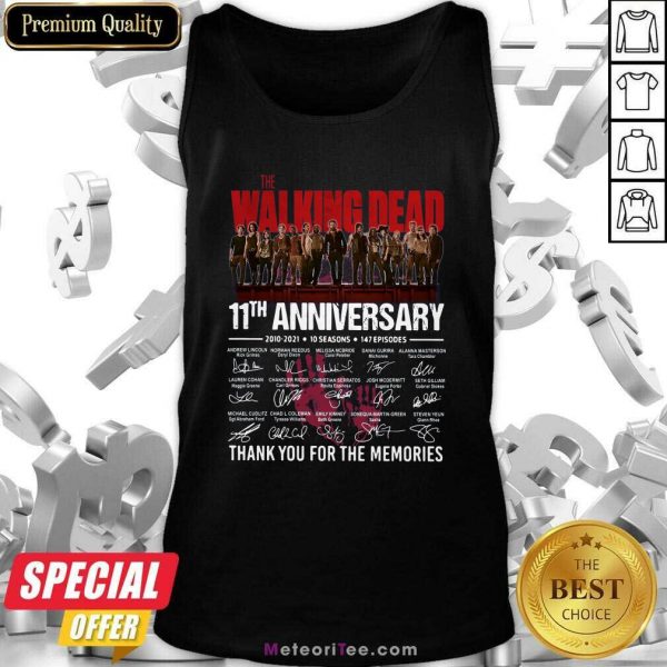 The Walking Dead 11th Anniversary Thank You For The Memories Signatures Tank Top - Design By Meteoritee.com