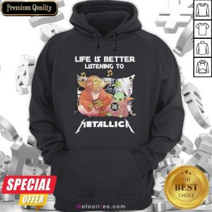 Yoda Life Is Better Listening To Metallica Hoodie - Design By Meteoritee.com