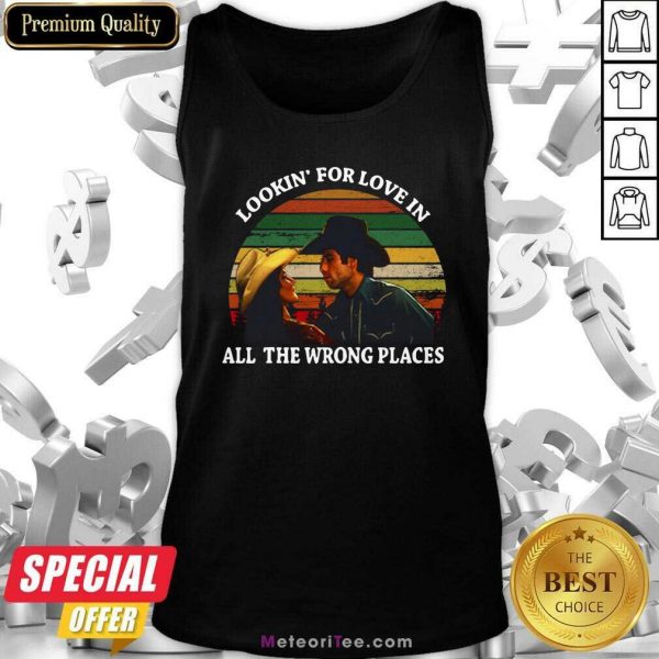 Looking For Love In All The Wrong Places Music Top Vintage Tank Top - Design By Meteoritee.com