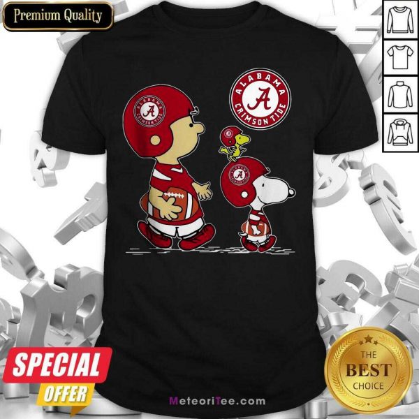 The Peanuts Charlie Brown And Snoopy Woodstock Alabama Crimson Tide Football Shirt- Design By Meteoritee.com