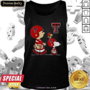 The Peanuts Charlie Brown And Snoopy Woodstock Texas Tech Red Raiders Football Tank Top - Design By Meteoritee.com