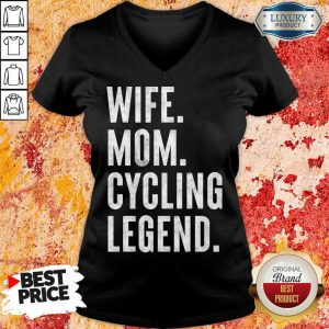 Delighted Wife Mom Cycling 1 Legend V-neck - Design by Meteoritee.com