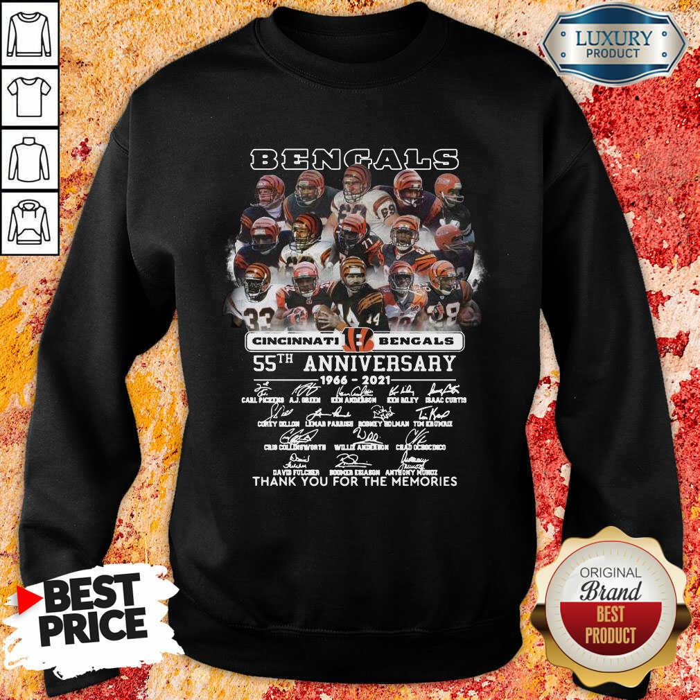 Tense Cincinnati Bengals 55th Anniversary Signatures 11 Sweatshirt - Design by Meteoritee.com