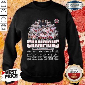 Terrified Ohio State 2020 Champions Player 4 Signatures Sweatshirt - Design by Meteoritee.com