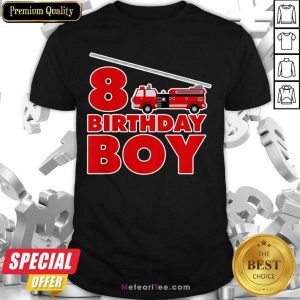 8th Birthday Boy 1 Fire Truck Shirt - Design By Meteoritee.com