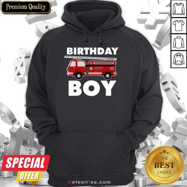 Birthday Boy 6 Fire Truck Hoodie - Design By Meteoritee.com