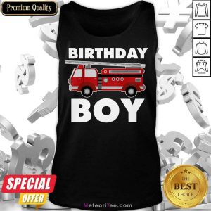 Birthday Boy 6 Fire Truck Tank Top - Design By Meteoritee.com