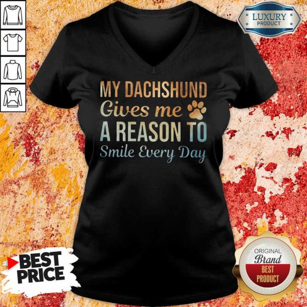 Dog My Dachshund Reason To Smile V-neck