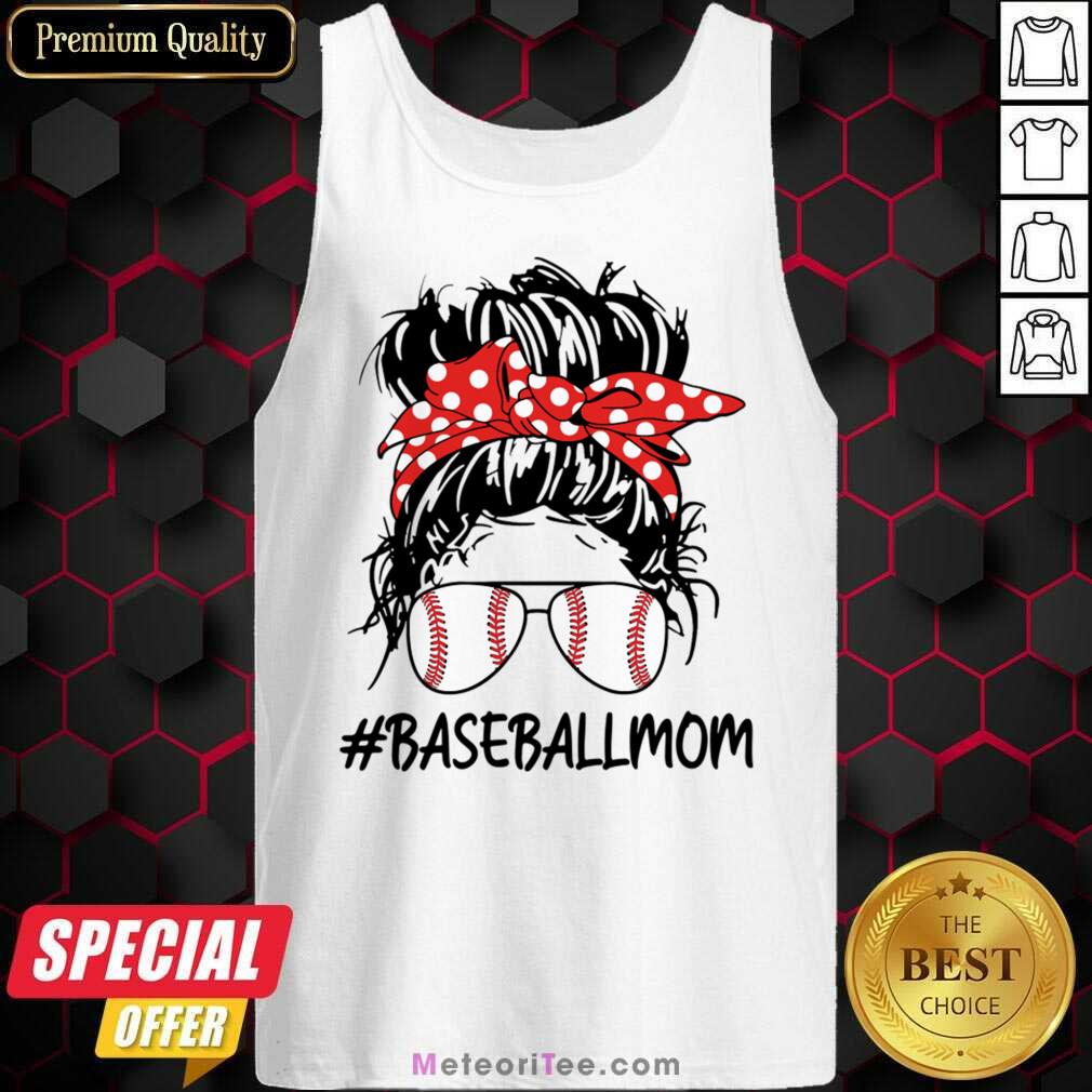 Baseball Mom Life Messy Bun Mom Game Day Tank Top