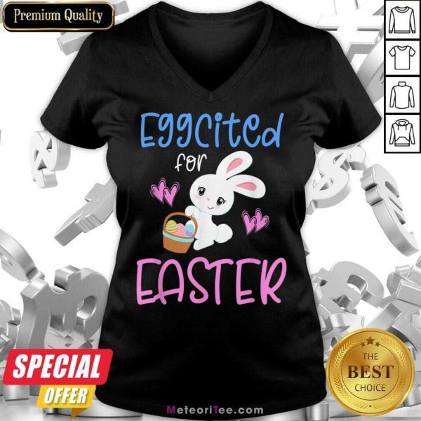 Eggcited For Easter Rabbit V-neck