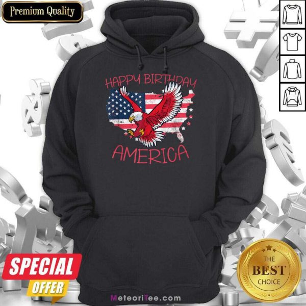Happy Birthday American Flag Eagle Hoodie