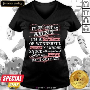 I'm Not Just An Aunt I'm A Big Cup Of Wonderful Covered In Awesome Sauce V-neck