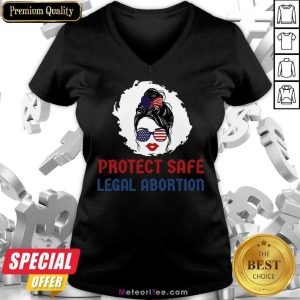 Protect Safe Legal Abortion Messy Bun V-neck